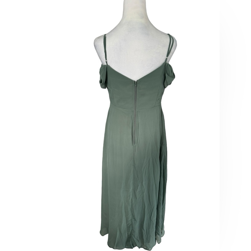 Birdy Grey Spence Chiffon Bridesmaid Dress Sage Long Sage with Pockets Medium - Picture 9 of 14